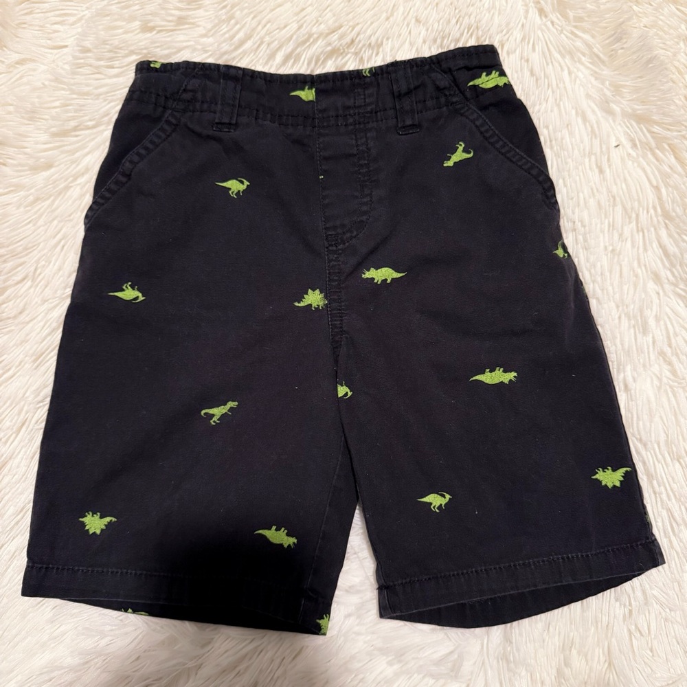 Garanimals Kids Black Shorts with Green Dino Detail